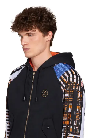 contrast sleeve hoodie
