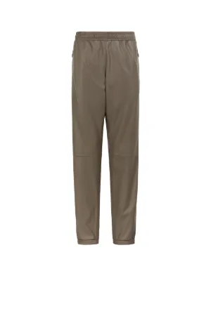 Contrast-Stripe Leather Sweatpants
