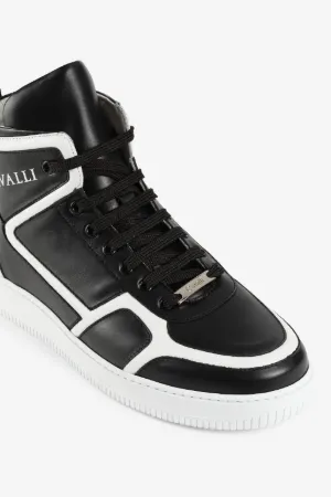 contrasting-trim high-top sneakers 