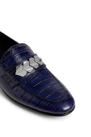 embossed loafers