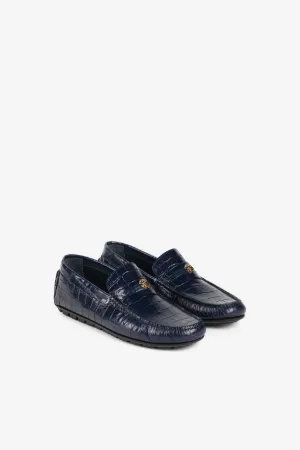Croc-Embossed Loafers