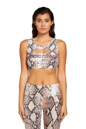 Crop top con estampado Python