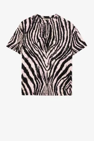 Crystal-Embellished Freedom-Print Cotton T-Shirt 