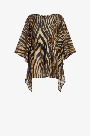 Crystal-Embellished Freedom-Print Kaftan