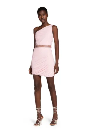 Crystal-Embellished One-Shoulder Dress
