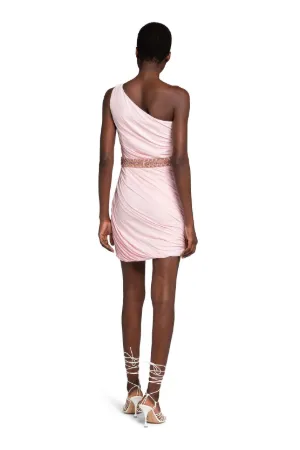 Crystal-Embellished One-Shoulder Dress