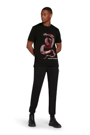 Crystal-Embellished Snake T-Shirt 