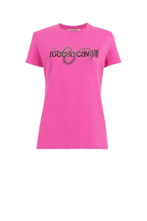 Crystal-Embellished Snake T-Shirt