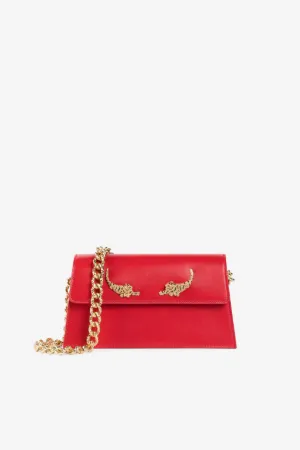 Crystal-Embellished Tiger Shoulder Bag