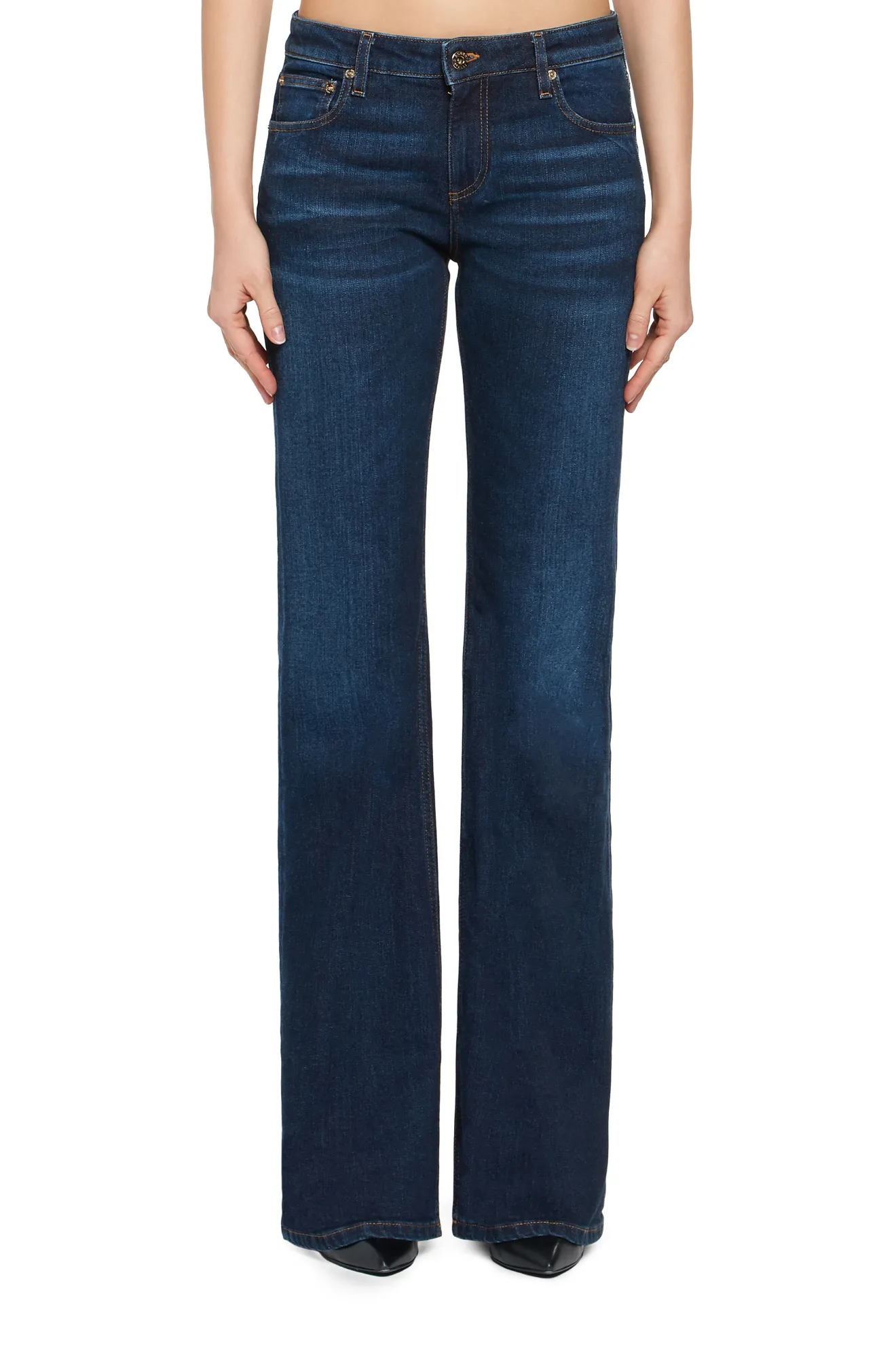 dark bell bottom jeans