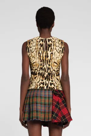 Débardeur à motif ocelot en jacquard