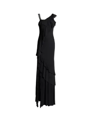 Embellished Ruffle Gown