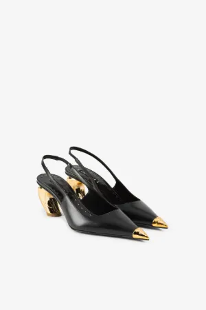 Escarpins à bride arrière en cuir