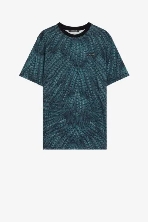 feather-print cotton T-shirt
