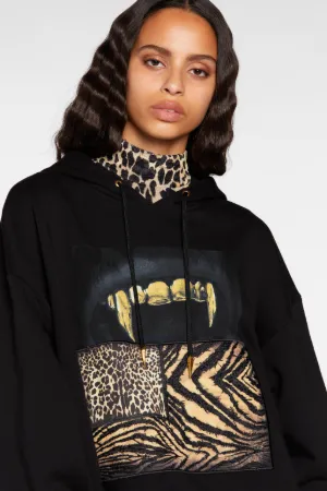Felpa con cappuccio e stampe -Sito ufficiale di Roberto Cavalli®