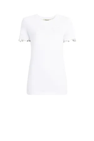 Floral-Embroidered Cotton T-Shirt