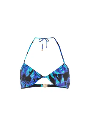 Floral-Print Bikini Top