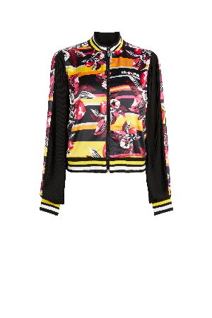 bright coloured bomber jacket