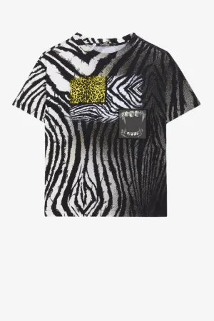Freedom und Animalier Patchwork-Print T-Shirt