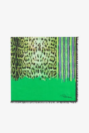 Fular de seda con estampados Jaguar y Exotic Stripe