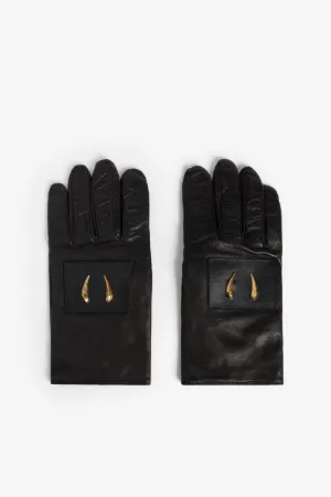 Gants en cuir à ornement Tiger Tooth