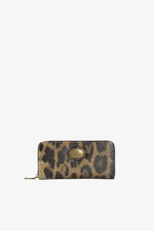 Geldbeutel mit Leoparden-Print und Reißverschluss