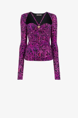 Gerafftes Top mit Murena-Print