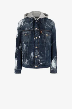 Giacca denim effetto vernice
