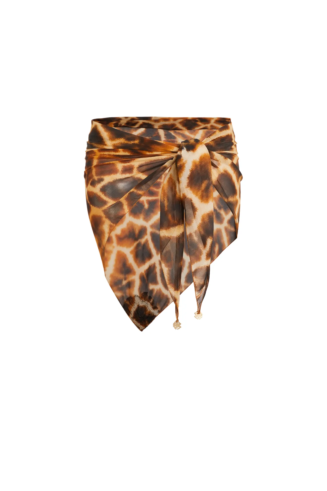 Giraffe Chine print silk pareo | Roberto Cavalli Beach Cover-Ups Giraffe Chine print silk pareo | Roberto Cavalli Beach Cover-Ups