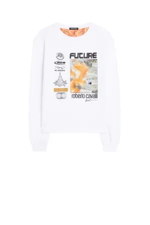 Global Earth-Print Logo Sweatshirt