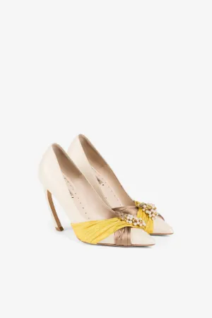 grapes-charm Tiger-Tooth slingback pumps