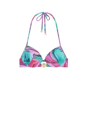 haut de bikini à imprimé abstrait