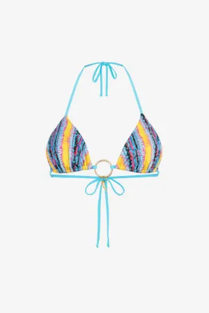 Haut de bikini à imprimé Exotic Stripe