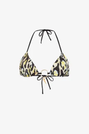 Haut de bikini à imprimé léopard