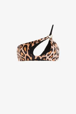 Haut de bikini à imprimé léopard