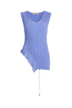 Haut en tricot côtelé tanzanite