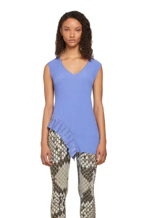 Haut en tricot côtelé tanzanite