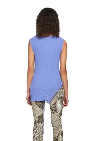 Haut en tricot côtelé tanzanite