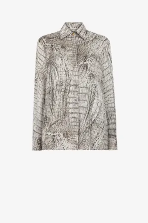 Hemd mit Krokodil-Print