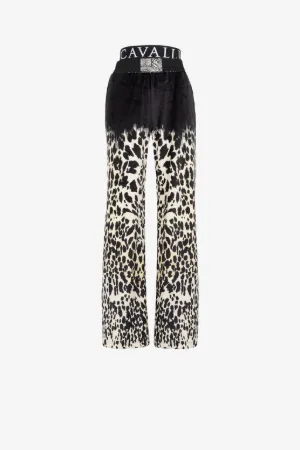 high-waisted animal-print trousers 