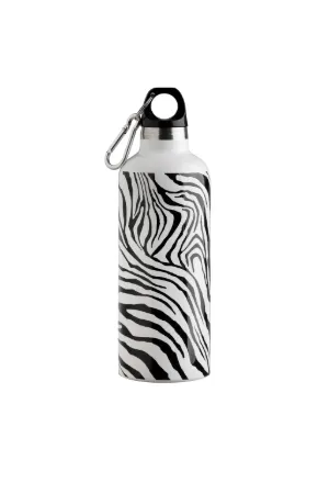Botella de agua con estampado de cebra