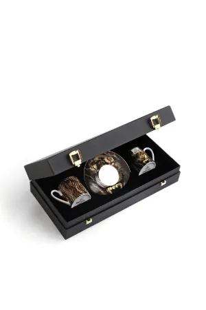 Freedom And Tiger And Teeth-Print Coffee Set