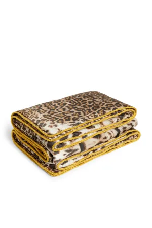 padded leopard-print bed throw
