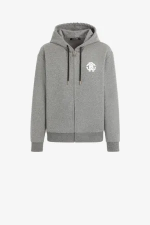 hoodie zippé à logo imprimé
