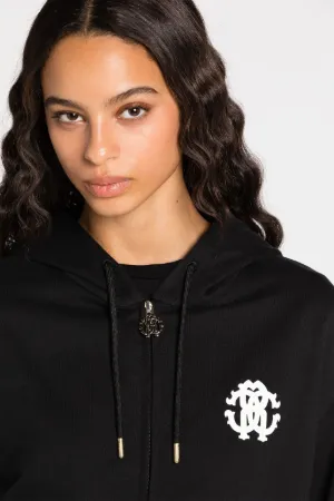 hoodie zippé à logo imprimé
