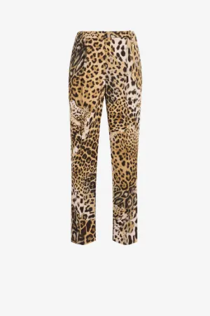 Hose mit geradem Bein und Jaguar-Print