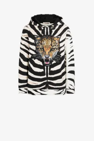 Худи с принтом Zebra и аппликацией Jaguar