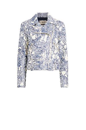 snake print biker jacket