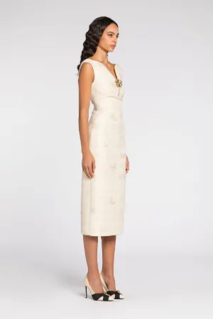 jacquard-pattern midi dress 