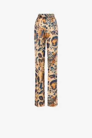 Jaguar-Jacquard Hose mit geradem Bein